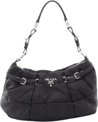 Prada Pre-owned Nylon Shoulder Bag - Dames - Vintage Schoudertas - Zwart - ONE Size - Nylon - Vintage