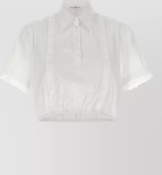 Ermanno Scervino shirt lace detail collared neck elasticated hem