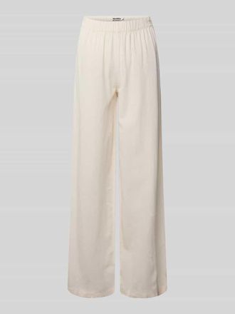 Review Wide Leg Stoffhose mit Leinen-Anteil in Offwhite, Gr&ouml;&szlig;e L