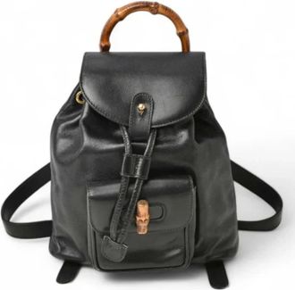 Gucci Pre-owned Leather gucci-bags - Dames - Vintage Rugzakken - Zwart - ONE Size - Vintage