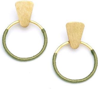 Matr Boomie Kaia Hoop Earrings in Olive Green at Nordstrom