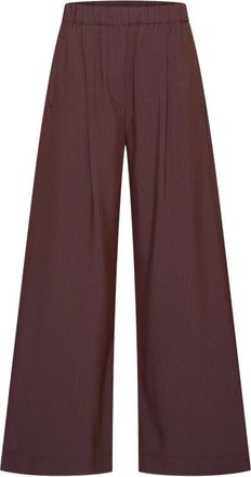 By-Bar Amsterdam Celin Tan Stripe Pants - Dames - Broeken - Bruin - Maat: L Poliester