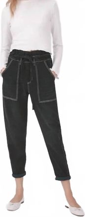 Something Navy Harlow Paperbag Pants In Black