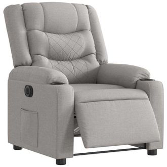vidaXL Vidaxl - Sill&oacute;n Reclinable El&eacute;ctrico De Tela Gris Nube
