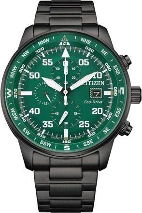 Citizen Aviator Eco-Drive Chronograph Green Dial Mens Watch CA0885-54X