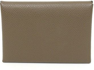 Hermès Etoupe Gray Epsom Leather Coin Purse/Coin Case (Pre-Owned)