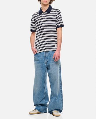 Thom Browne Linen Striped Polo