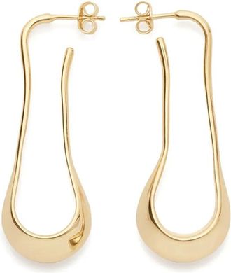 Christophe Lemaire Accessoires, Dames, Geel, ONE Size, Gouden Druppel Oorbellen