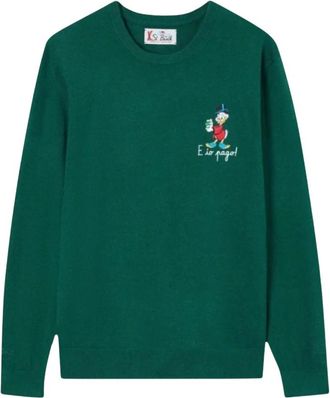 MC2 Saint Barth Heron Light Embry - Heren - Ronde hals truien - Groen - XL - Wol - Truien & Vesten