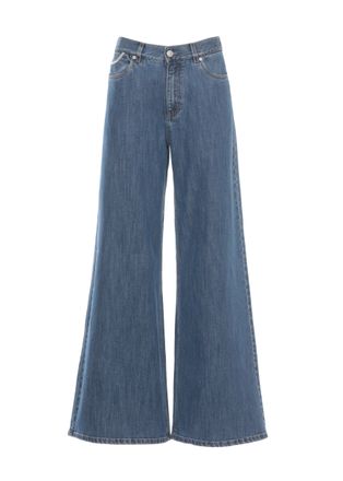 PANICALE Blue Cotton Embellished Jeans
