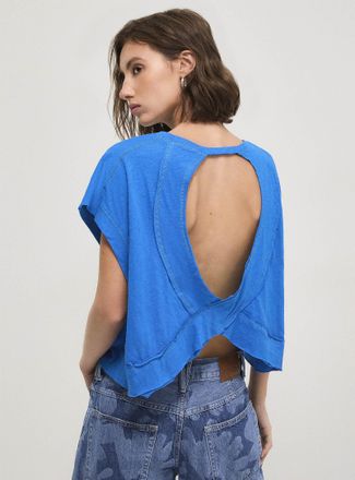 Icone Womens Scissor trim open-back T-shirt