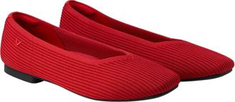 Vivaia Square-Toe V-Cut Flats in Ruby Red at Nordstrom, Size 11