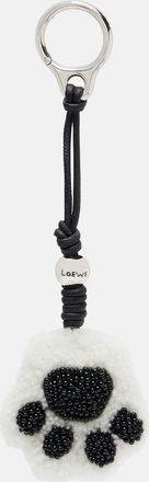 Loewe Paw shearling and leather bag charm