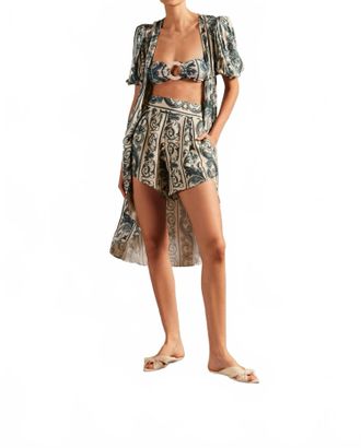Adriana Degreas Hera Pleated Shorts In Blue