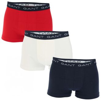 GANT Heren Boxershort (Pakket van 3) (Rood/Offwit/Navy Blauw)