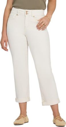 NYDJ Bailey Cool Embrace High Waist Crop Relaxed Straight Leg Jeans in Vintage White at Nordstrom, Size 00P