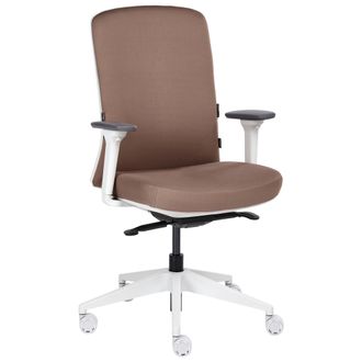 Beliani Silla De Oficina Ergon&oacute;mica Respaldo Ajustable Asiento Deslizante Reposabrazos Ajustables Soporte Lumbar Marr&oacute;n Kamilon