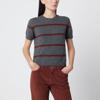 Alexandra Golovanoff T-shirt Mini Andre Stripes Grey 21 in cashmere
