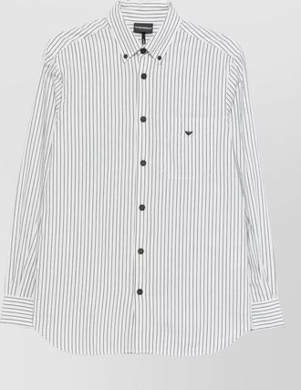 Emporio Armani cotton shirt long sleeves striped pattern