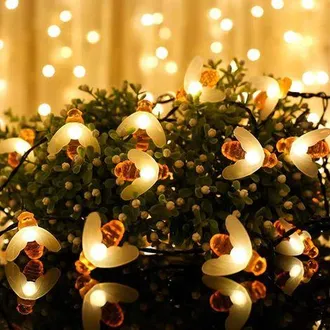 OEM [50 Led] Luces Solares Para Jard&iacute;n, Guirnalda De Luces Con Forma De Abeja, 7 M/24 Pies, 8 Modos, Iluminaci&oacute;n Impermeable Para Exteriores/interiores Pa