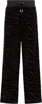 Roberto Cavalli Zebra Velvet-Devore Sweatpants, Size Medium