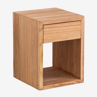 Sklum Mesita De Noche Flotante En Madera Gyda Sklum &x2194&xfe0e 30 Cm