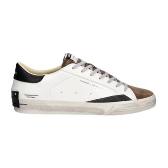 Crime London Schoenen, Heren, Wit, 44 EU, Leer, Distressed 2.0 Sneakers