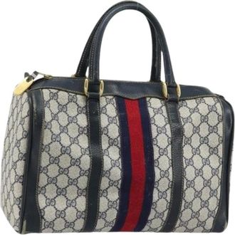 Gucci Pre-owned Vintage Handtas - Dames - Vintage Handtas - Blauw - ONE Size - Leer - Vintage