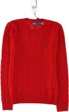 Polo Ralph Lauren Red Cable-Knit Wool-Blend Sweater
