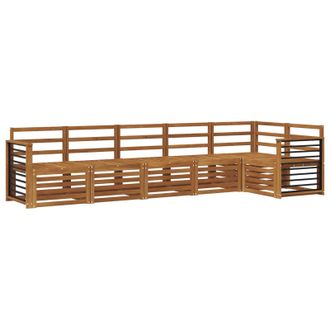 vidaXL Set Di Divani Da Esterno 6 Pz Naturale Poliestere Vidaxl