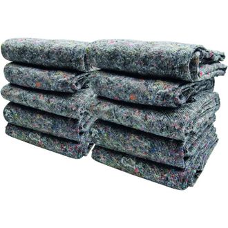 Relaxdays Confezione da 10 coperte da trasloco per lavoro, trasporto, stoccaggio, tessuto non tessuto riciclato, protezione 150x200, 1500x2000mm, grigio