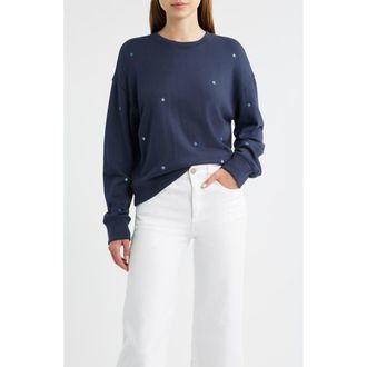 Rails Ramona Star Embroidered Crewneck Sweatshirt in Lucky Stars at Nordstrom Rack, Size Xx-Small