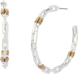 Robert Lee Morris Paper Clip Hoop Earrings in Two Tone at Nordstrom