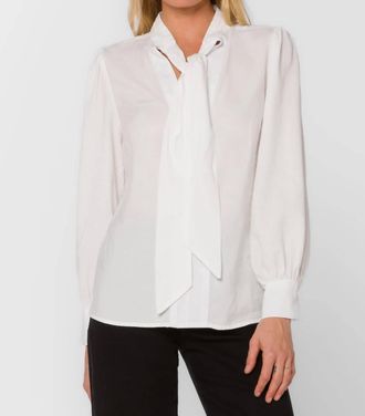 Velvet Heart Anastasia Tie Neck Top In Ivory