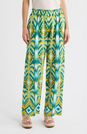 Farm Rio Tropical Tapestry Wide Leg Linen Blend Pants in Off-White at Nordstrom Rack, Size Medium