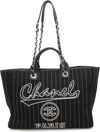 Chanel Black Canvas Leather Pouch (Pre-Owned)