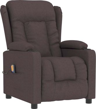 vidaXL Vidaxl - Sill&oacute;n De Masaje El&eacute;ctrico Tela Marr&oacute;n Oscuro