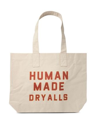 Human Made logo-print tote bag - men - Cotton - One Size - White