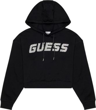 Guess Hoodies & sweatvesten, Dames, Zwart, XS, Katoen, Primula Rhinestones Hoodie