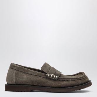 J.W.Anderson Mocassini dark taupe in pelle scamosciata