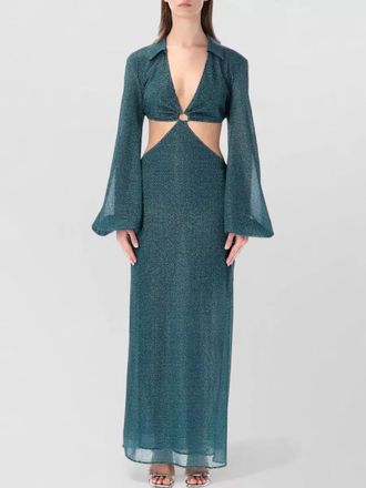 Os&eacute;ree lumiere glitter cut out long dress
