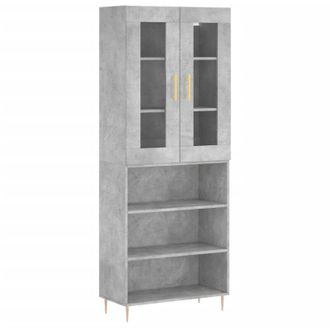 vidaXL Credenza Grigio Cemento 69,5x34x180 cm in Legno Multistrato - Vidaxl