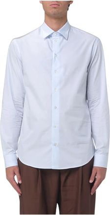 Emporio Armani Klassiek Katoenen Hemd - Heren - Overhemden - Blauw - Maat: S Katoen