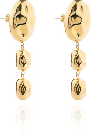 Federica Tosi Gold Stone 18k Gold Plated Brass Earrings