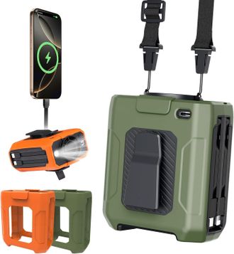 OEM Ventilador De Cintura 4 En 1 Con Bater&iacute;a Externa De 10.000 Mah, Ventilador De Cintura Con Clip, 5 Velocidades De Viento, Ventilador Para La Parte Infe