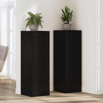 vidaXL Vidaxl - Supporto per piante Rovere Nero 33 x 33 x 100 cm