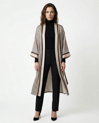 Brunello Cucinelli Bicolor Silk Womens Robe