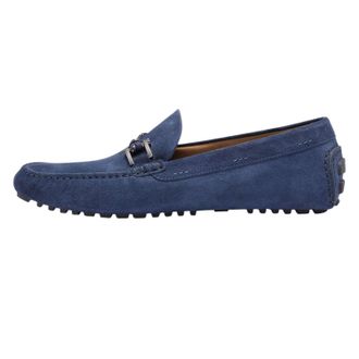 HUGO BOSS Heren Driver Leren Mocassins (Blauw)