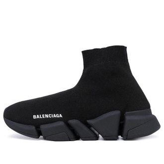 Balenciaga (WMNS) Balenciaga Speed 2.0 Sneakers Black Shiny Knit with Black Sole Unit 636833W2AF31000