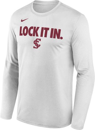 Nike Santa Clara 2026 On-Court Bench Nike Mens Dri-FIT College Long-Sleeve T-Shirt in White | M22284P870SCUN-WHT